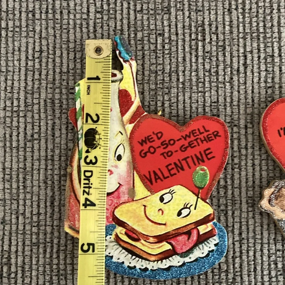 Handmade retro wooden Valentine’s Day ornament decorations x7
